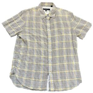 Rag and Bone Mens Plaid Short Sleeve Button Up Shirt Size Medium